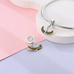 KissICON 925 Silver Gemstone Universe Starry Sky Flower Gold Bead Pendant Suitable For Pan 925 Original Bracelet Diy Jewelry