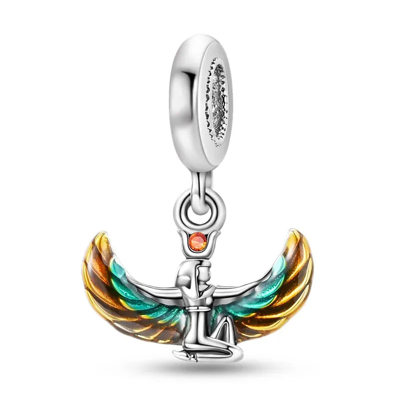 KissICON 925 Silver Gemstone Universe Starry Sky Flower Gold Bead Pendant Suitable For Pan 925 Original Bracelet Diy Jewelry