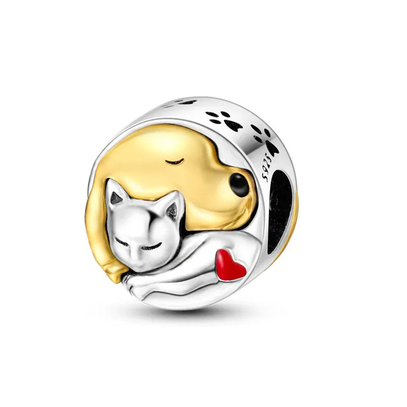KissICON 925 Silver Gemstone Universe Starry Sky Flower Gold Bead Pendant Suitable For Pan 925 Original Bracelet Diy Jewelry