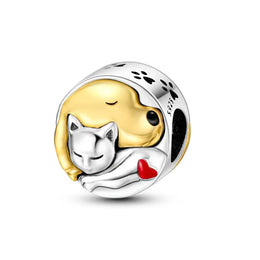 KissICON 925 Silver Gemstone Universe Starry Sky Flower Gold Bead Pendant Suitable For Pan 925 Original Bracelet Diy Jewelry