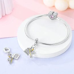 KissICON 925 Silver Gemstone Universe Starry Sky Flower Gold Bead Pendant Suitable For Pan 925 Original Bracelet Diy Jewelry