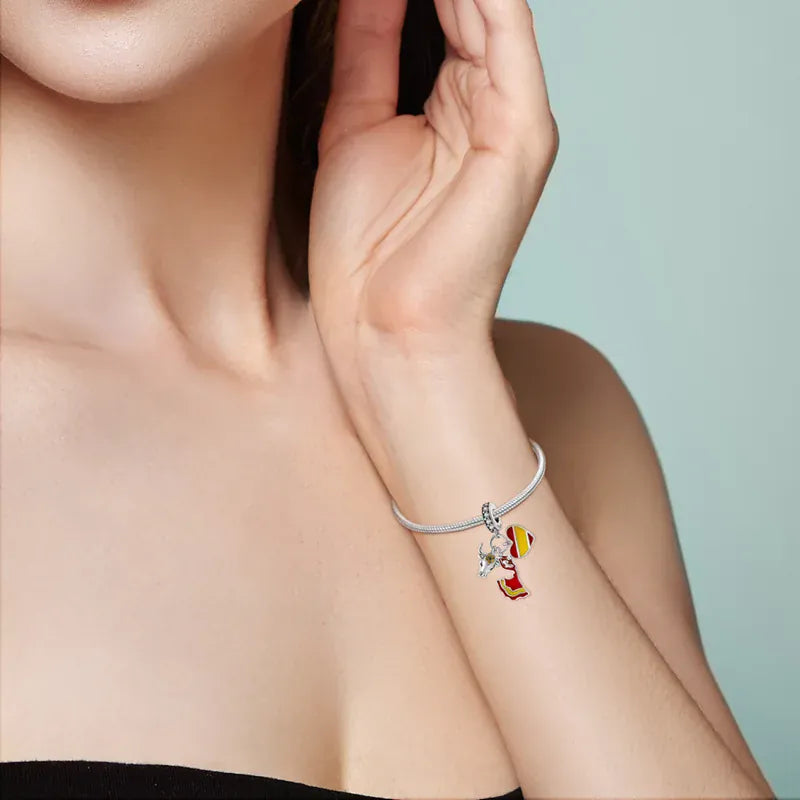 KissICON 925 Silver Gemstone Universe Starry Sky Flower Gold Bead Pendant Suitable For Pan 925 Original Bracelet Diy Jewelry
