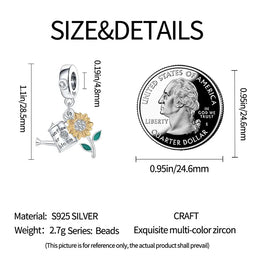 KissICON 925 Silver Gemstone Universe Starry Sky Flower Gold Bead Pendant Suitable For Pan 925 Original Bracelet Diy Jewelry