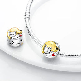 KissICON 925 Silver Gemstone Universe Starry Sky Flower Gold Bead Pendant Suitable For Pan 925 Original Bracelet Diy Jewelry