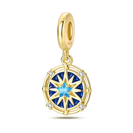 KissICON 925 Silver Gemstone Universe Starry Sky Flower Gold Bead Pendant Suitable For Pan 925 Original Bracelet Diy Jewelry