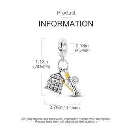 KissICON 925 Silver Gemstone Universe Starry Sky Flower Gold Bead Pendant Suitable For Pan 925 Original Bracelet Diy Jewelry