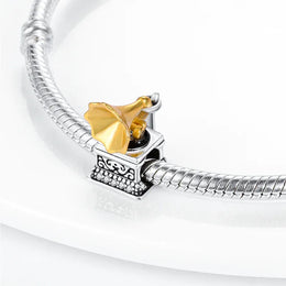 KissICON 925 Silver Gemstone Universe Starry Sky Flower Gold Bead Pendant Suitable For Pan 925 Original Bracelet Diy Jewelry