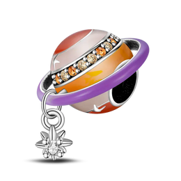 KissICON 925 Silver Gemstone Universe Starry Sky Flower Gold Bead Pendant Suitable For Pan 925 Original Bracelet Diy Jewelry