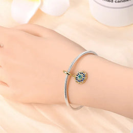 KissICON 925 Silver Gemstone Universe Starry Sky Flower Gold Bead Pendant Suitable For Pan 925 Original Bracelet Diy Jewelry