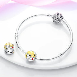 KissICON 925 Silver Gemstone Universe Starry Sky Flower Gold Bead Pendant Suitable For Pan 925 Original Bracelet Diy Jewelry