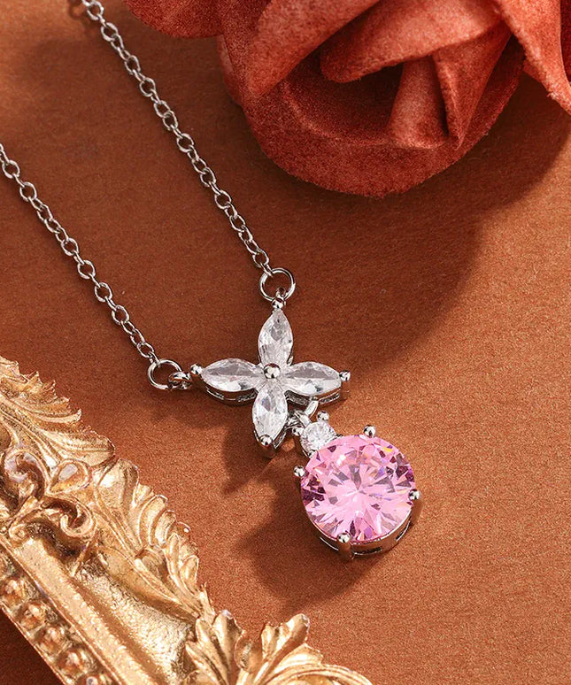KissICON 💋 925 Silver Necklace for Women - Clover Zircon Pendant