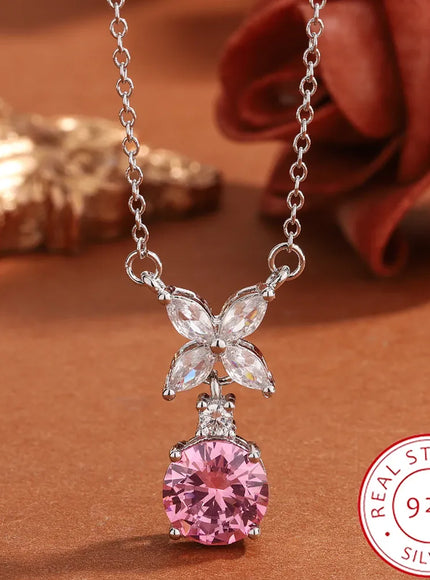 KissICON 💋 925 Silver Necklace for Women - Clover Zircon Pendant