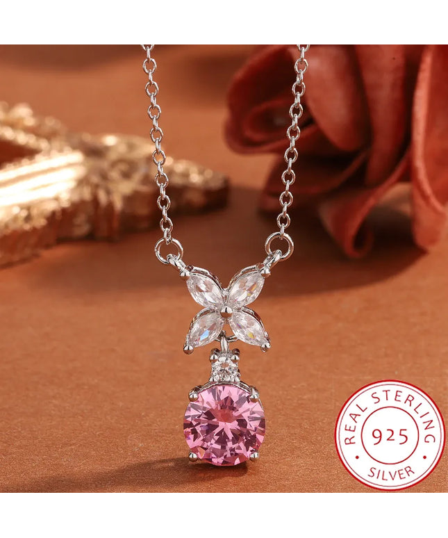 KissICON 💋 925 Silver Necklace for Women - Clover Zircon Pendant