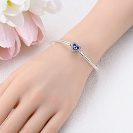 KissICON 925 Silver Original  Snake Chain Clasp Bead Bracelets Fit Charms DIY Jewelry For Women