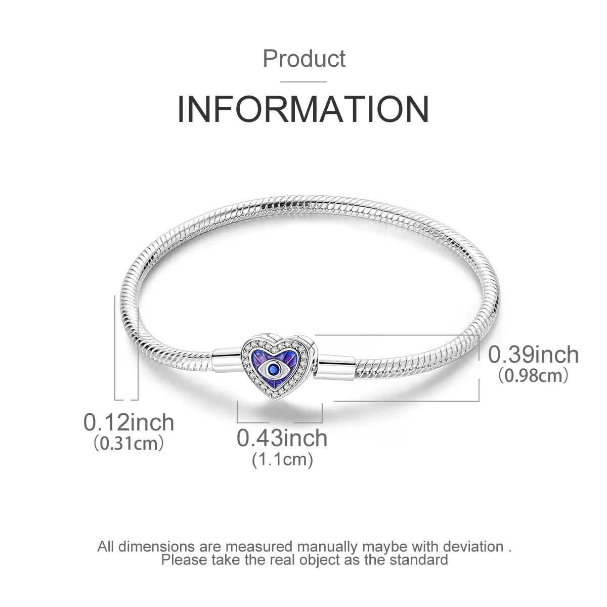 KissICON 925 Silver Original  Snake Chain Clasp Bead Bracelets Fit Charms DIY Jewelry For Women
