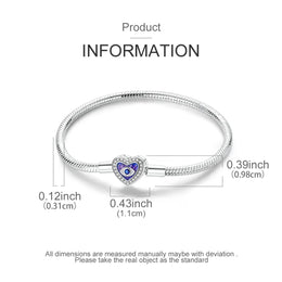 KissICON 925 Silver Original  Snake Chain Clasp Bead Bracelets Fit Charms DIY Jewelry For Women
