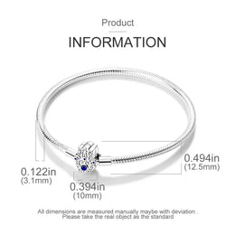 KissICON 925 Silver Original  Snake Chain Clasp Bead Bracelets Fit Charms DIY Jewelry For Women