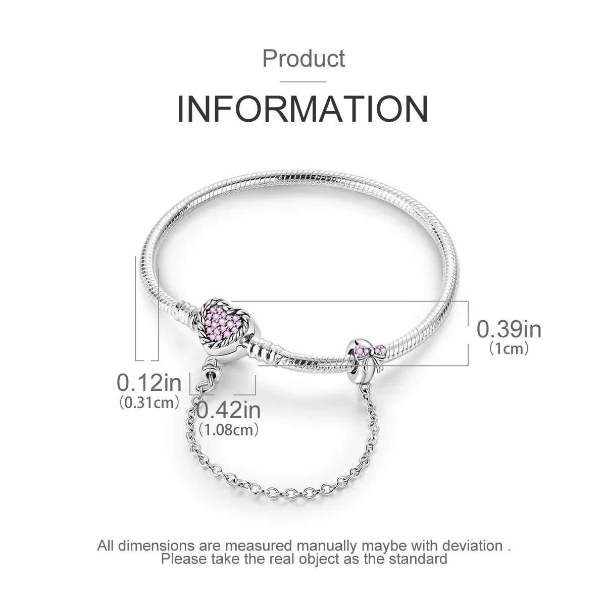 KissICON 925 Silver Original  Snake Chain Clasp Bead Bracelets Fit Charms DIY Jewelry For Women