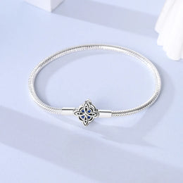 KissICON 925 Silver Original  Snake Chain Clasp Bead Bracelets Fit Charms DIY Jewelry For Women