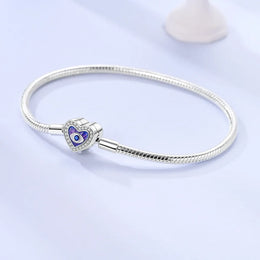 KissICON 925 Silver Original  Snake Chain Clasp Bead Bracelets Fit Charms DIY Jewelry For Women