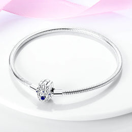 KissICON 925 Silver Original  Snake Chain Clasp Bead Bracelets Fit Charms DIY Jewelry For Women