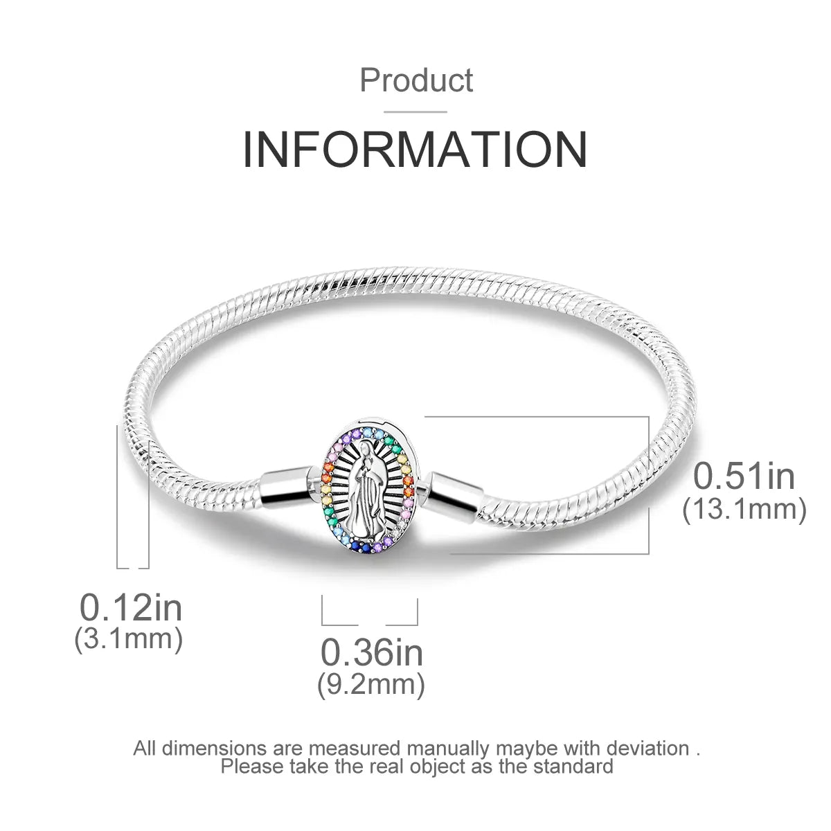 KissICON 925 Silver Original  Snake Chain Clasp Bead Bracelets Fit Charms DIY Jewelry For Women