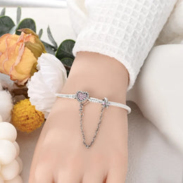 KissICON 925 Silver Original  Snake Chain Clasp Bead Bracelets Fit Charms DIY Jewelry For Women