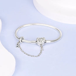 KissICON 925 Silver Original  Snake Chain Clasp Bead Bracelets Fit Charms DIY Jewelry For Women