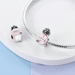 KissICON 925 Silver Pink Ballet Skates Shoes Charms Fit Original Bracelet Necklace DIY Bead For Women Jeweli Make Gift