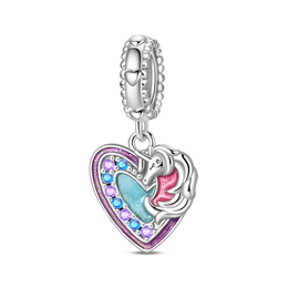 KissICON 925 Silver Plated Magic Mirror Princess Angel Pink Charm Beads Suitable Fit Pan 925 Original Bracelet Exquisite Diy Jewelry