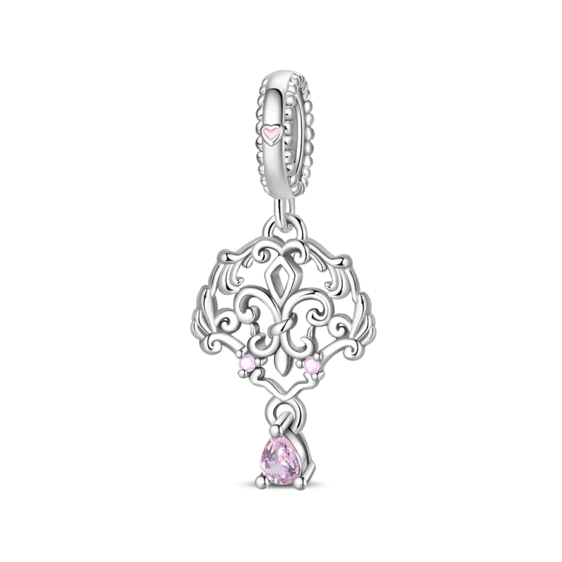 KissICON 925 Silver Plated Magic Mirror Princess Angel Pink Charm Beads Suitable Fit Pan 925 Original Bracelet Exquisite Diy Jewelry