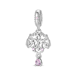 KissICON 925 Silver Plated Magic Mirror Princess Angel Pink Charm Beads Suitable Fit Pan 925 Original Bracelet Exquisite Diy Jewelry