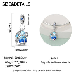 KissICON 925 Silver Plated Magic Mirror Princess Angel Pink Charm Beads Suitable Fit Pan 925 Original Bracelet Exquisite Diy Jewelry