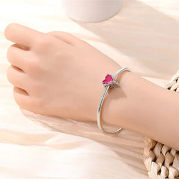 KissICON 925 Silver Plated Magic Mirror Princess Angel Pink Charm Beads Suitable Fit Pan 925 Original Bracelet Exquisite Diy Jewelry