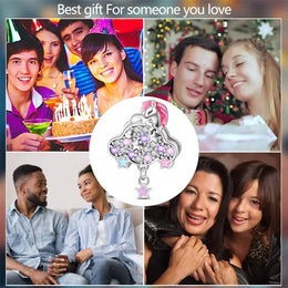 KissICON 925 Silver Plated Magic Mirror Princess Angel Pink Charm Beads Suitable Fit Pan 925 Original Bracelet Exquisite Diy Jewelry