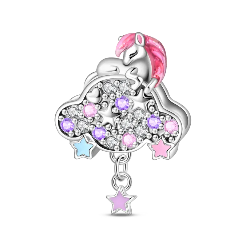 KissICON 925 Silver Plated Magic Mirror Princess Angel Pink Charm Beads Suitable Fit Pan 925 Original Bracelet Exquisite Diy Jewelry