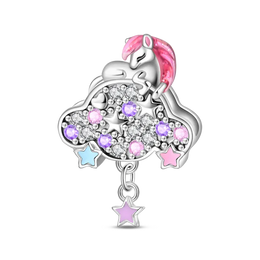 KissICON 925 Silver Plated Magic Mirror Princess Angel Pink Charm Beads Suitable Fit Pan 925 Original Bracelet Exquisite Diy Jewelry