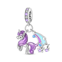 KissICON 925 Silver Plated Magic Mirror Princess Angel Pink Charm Beads Suitable Fit Pan 925 Original Bracelet Exquisite Diy Jewelry