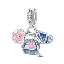 KissICON 925 Silver Plated Magic Mirror Princess Angel Pink Charm Beads Suitable Fit Pan 925 Original Bracelet Exquisite Diy Jewelry