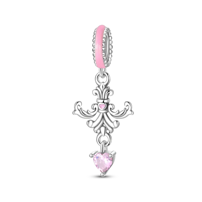 KissICON 925 Silver Plated Magic Mirror Princess Angel Pink Charm Beads Suitable Fit Pan 925 Original Bracelet Exquisite Diy Jewelry