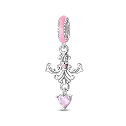 KissICON 925 Silver Plated Magic Mirror Princess Angel Pink Charm Beads Suitable Fit Pan 925 Original Bracelet Exquisite Diy Jewelry
