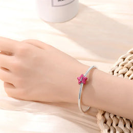 KissICON 925 Silver Plated Magic Mirror Princess Angel Pink Charm Beads Suitable Fit Pan 925 Original Bracelet Exquisite Diy Jewelry