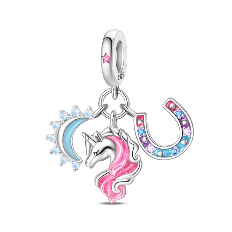 KissICON 925 Silver Plated Magic Mirror Princess Angel Pink Charm Beads Suitable Fit Pan 925 Original Bracelet Exquisite Diy Jewelry