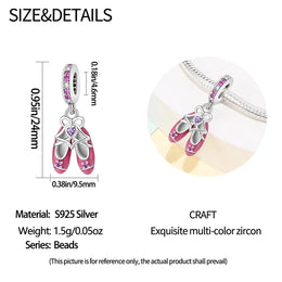 KissICON 925 Silver Plated Magic Mirror Princess Angel Pink Charm Beads Suitable Fit Pan 925 Original Bracelet Exquisite Diy Jewelry