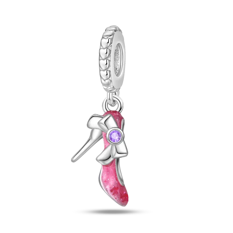 KissICON 925 Silver Plated Magic Mirror Princess Angel Pink Charm Beads Suitable Fit Pan 925 Original Bracelet Exquisite Diy Jewelry