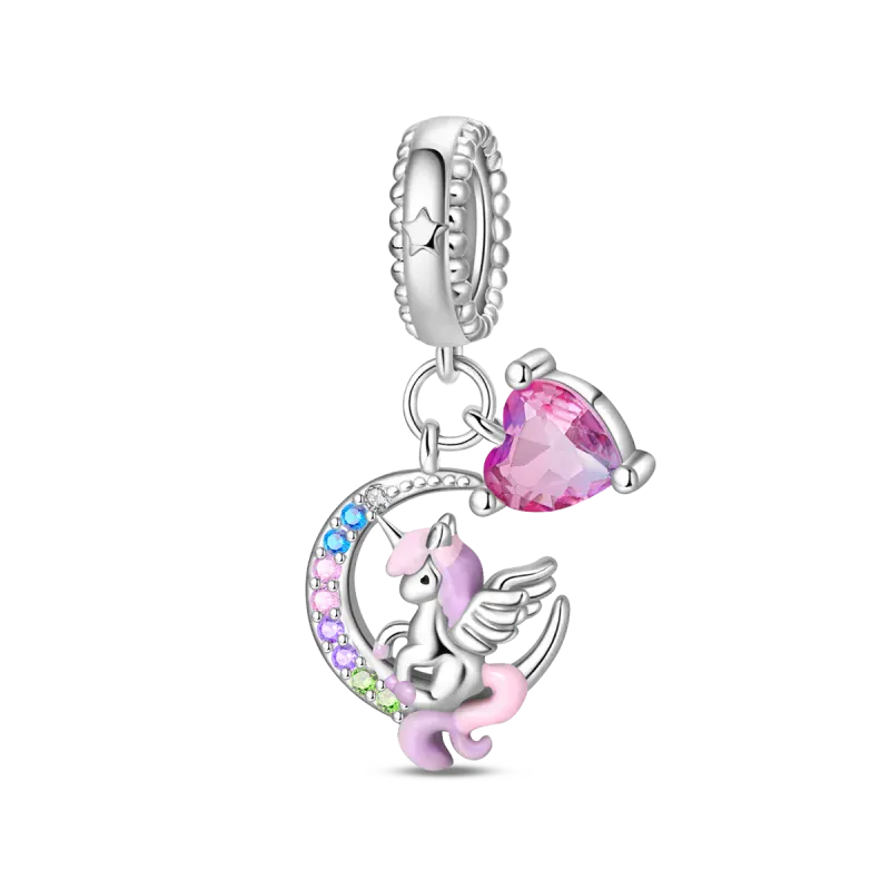 KissICON 925 Silver Plated Magic Mirror Princess Angel Pink Charm Beads Suitable Fit Pan 925 Original Bracelet Exquisite Diy Jewelry