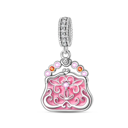 KissICON 925 Silver Plated Magic Mirror Princess Angel Pink Charm Beads Suitable Fit Pan 925 Original Bracelet Exquisite Diy Jewelry