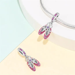 KissICON 925 Silver Plated Magic Mirror Princess Angel Pink Charm Beads Suitable Fit Pan 925 Original Bracelet Exquisite Diy Jewelry