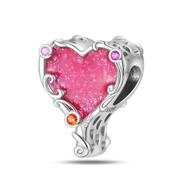 KissICON 925 Silver Plated Magic Mirror Princess Angel Pink Charm Beads Suitable Fit Pan 925 Original Bracelet Exquisite Diy Jewelry