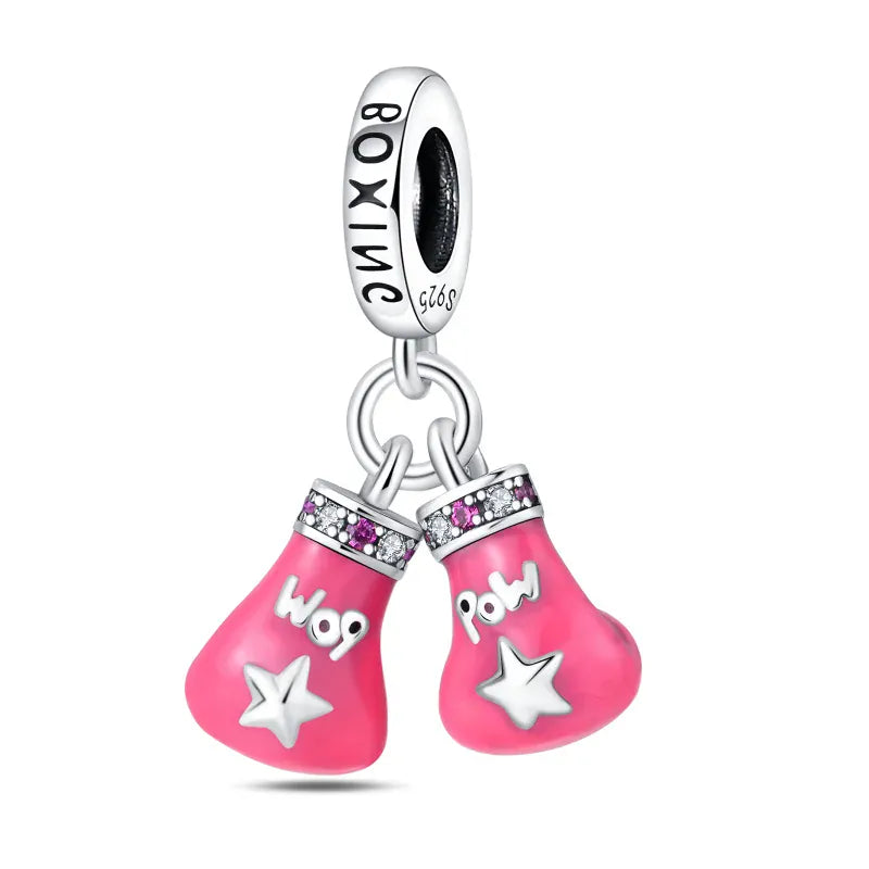KissICON 925 Silver Plated Magic Mirror Princess Angel Pink Charm Beads Suitable Fit Pan 925 Original Bracelet Exquisite Diy Jewelry